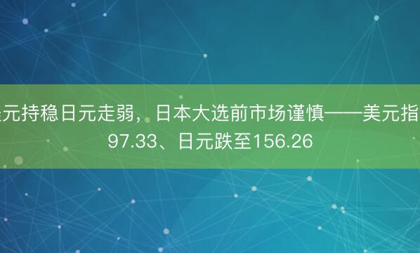 美元持稳日元走弱，日本大选前市场谨慎——美元指数97.33、日元跌至156.26