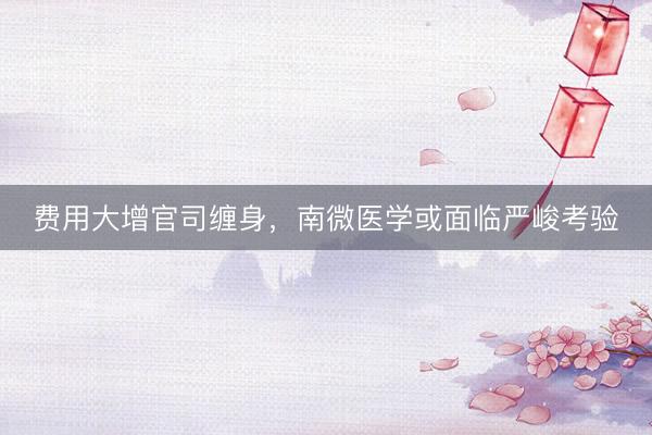 费用大增官司缠身，南微医学或面临严峻考验