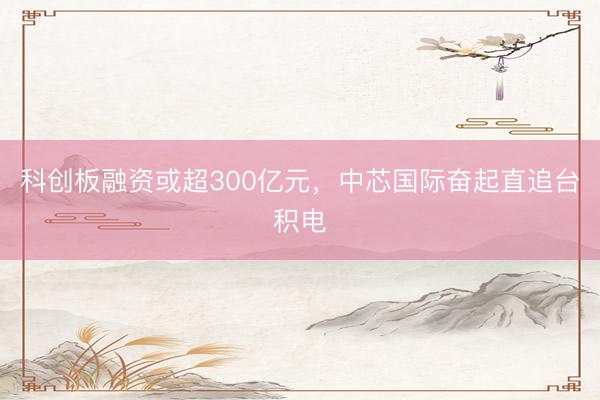 科创板融资或超300亿元，中芯国际奋起直追台积电