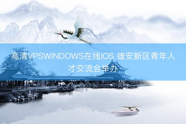 高清VPSWINDOWS在线IOS 雄安新区青年人才交流会举办
