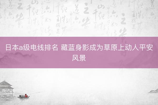日本a级电线排名 藏蓝身影成为草原上动人平安风景