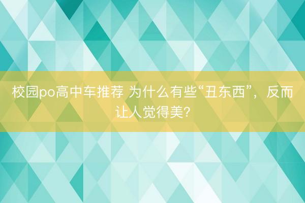校园po高中车推荐 为什么有些“丑东西”，反而让人觉得美？