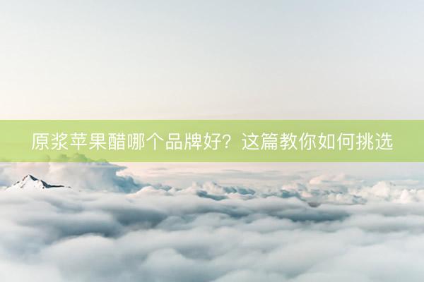 原浆苹果醋哪个品牌好？这篇教你如何挑选
