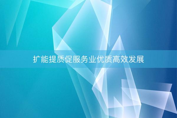 扩能提质促服务业优质高效发展