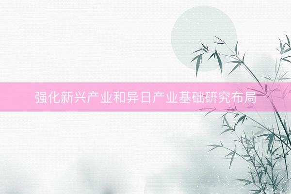 强化新兴产业和异日产业基础研究布局