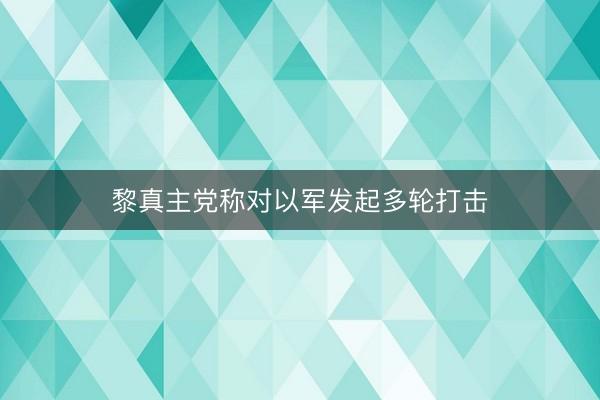 黎真主党称对以军发起多轮打击