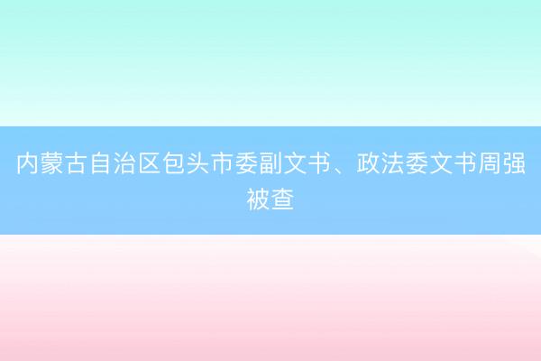 内蒙古自治区包头市委副文书、政法委文书周强被查