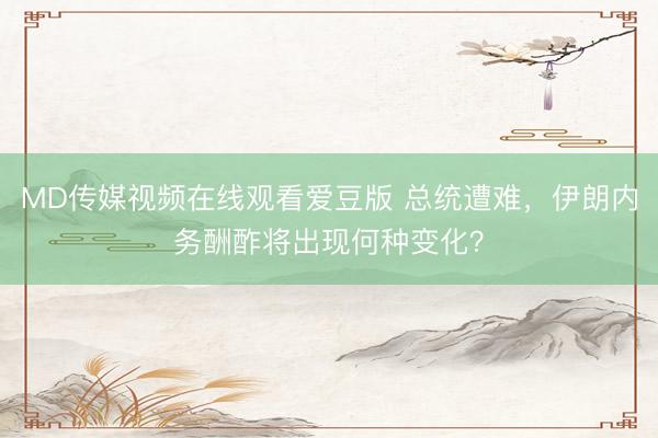MD传媒视频在线观看爱豆版 总统遭难，伊朗内务酬酢将出现何种变化？