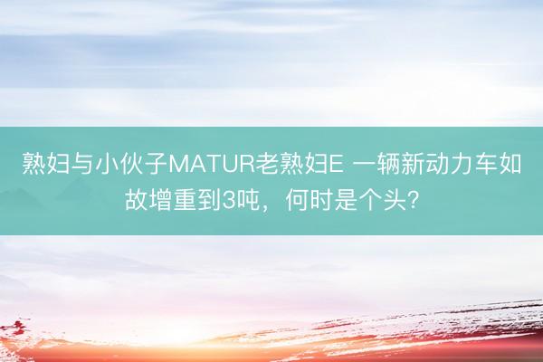 熟妇与小伙子MATUR老熟妇E 一辆新动力车如故增重到3吨，何时是个头？