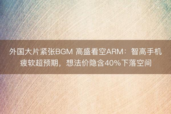 外国大片紧张BGM 高盛看空ARM：智高手机疲软超预期，想法价隐含40%下落空间