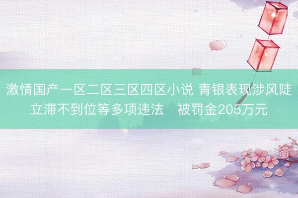 激情国产一区二区三区四区小说 青银表现涉风陡立滞不到位等多项违法 被罚金205万元