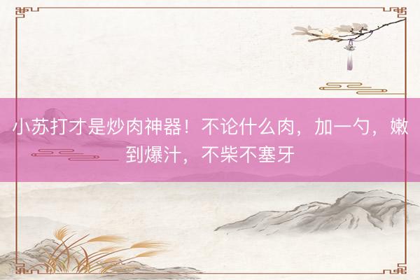 小苏打才是炒肉神器！不论什么肉，加一勺，嫩到爆汁，不柴不塞牙