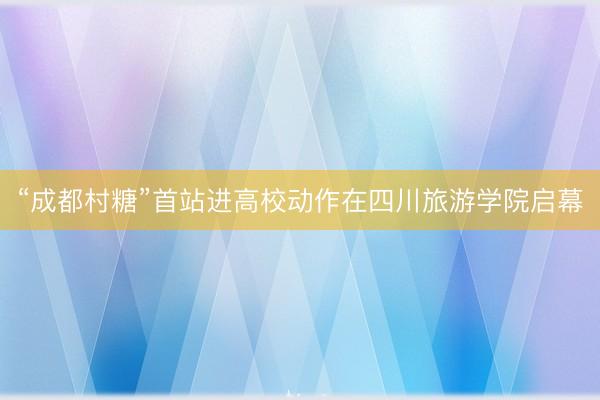 “成都村糖”首站进高校动作在四川旅游学院启幕