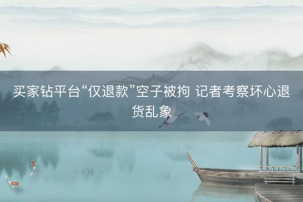 买家钻平台“仅退款”空子被拘 记者考察坏心退货乱象